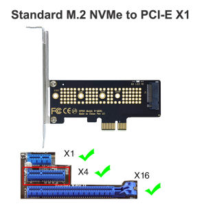 M.2 NVME SSD to PCIE  X1 X4 Adapter Card 2280 SSD PCIe 3.0 4.0 Expansion Card for Desktop PC PCI-E GEN4 16Gbps Full Speed