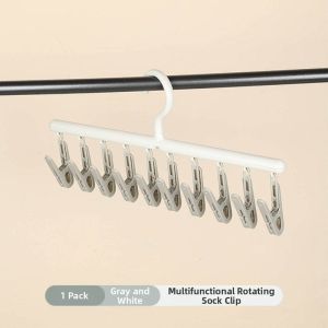 GRACE | Rotating Multifunctional Sock Drying Rack 10 Clip