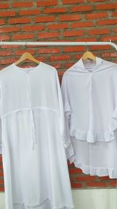 Gamis Putih Manasik Dewasa / Gamis Syari Putih Syari / Gamis Busui Ibu Muda Terbaru