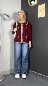 TERMURAH! Rebecca Cardigan Pita Conquette Rajut Wanita - Keiko Cardigan Knit