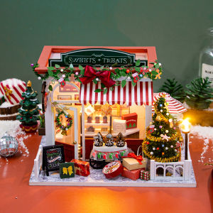 DIY Miniature Doll House Kit Mini Dollhouse Building Kit with LED Crafts for Adults Christmas Birthday Gift for Boys Girls Home