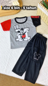CantikBaby Set Baju Berjalanan Harian Kanak-Kanak (6 Bulan - 5 Tahun) Lengan Pendek & Seluar Panjang Baju Budak Lelaki Perempuan Gaya Trendy Sesuai Cuaca Malaysia l Cute & Smart Boy Trendy Set