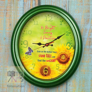 Chiming Melody Wall Clock with inspirational message SUNFLOWER DESIGN ang MOVING BUTTERFLY. Perfect gift idea. Hourly melody alarm clock