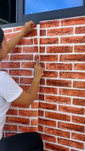 วอลเปเปอร์ติดผนังห้อง ลายอิฐเปลือย รุ่นประหยัด สติกเกอร์ วอลเปเปอร์ติดผนัง3d วอเปเอร์วอปเปอร์ผนัง wallpaper