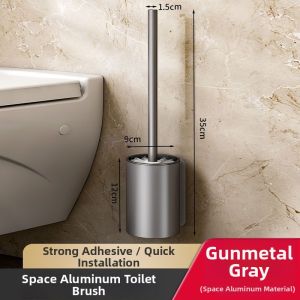 Space Aluminum No-Dead-Zone Toilet Brush Wall-Mounted