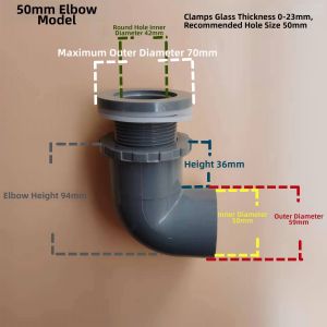 ZUOLEJIA | Threaded Straight Tailwater Outlet Bend Fish Tank Drain