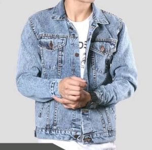 Jaket Jeans Denim Pria Biru Snow Muda Tebal M~Xxxl
