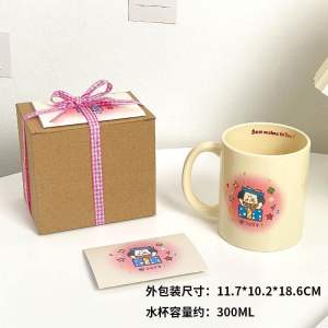 Ready Stock❣️Ins Cute Puppy Coffee Cup Couple Ceramic Cup Large Capacity Mug Gift Box Packaging Gift Water Cup 小狗生日精美杯子