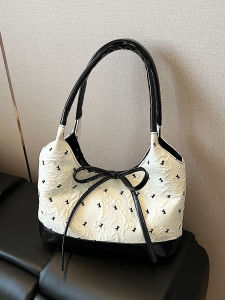 Trendy Butterfly Knot Handbag Womens Shoulder Bag Versatile Bucket Style Soft Leather Fashionable Summer 2025 Handbag