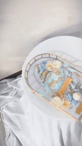 Terarium Full Glass Mahar Resin Simbolis Hantaran Pernikahan 1 Hari Jadi Custom Warna