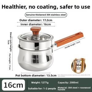 CHUANGSHUNFU | Baby Infants Dedicated 304 Stainless Steel Food-Grade Small Milk Pot