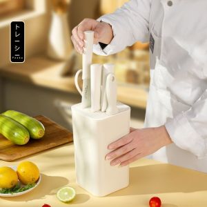 Bộ dao nhà bếp cao cấp kèm ống đựng xinh xắn bộ dao 7 món công nghệ chống gỉ BO
