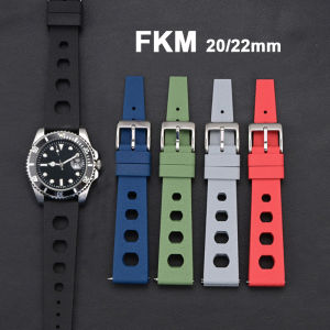 Premium Grade Soft FKM Strap 20mm 22mm Universal Quick Release Fluoro Rubber Watch Band for MooSwatch for Omega Rolex Bracelet