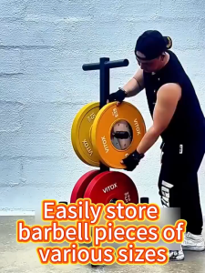 【Wholesale Offer】Barbell Rack Olympic Plate Tree with Barbell Holder 2inch 50mm Olympic Plate Rack Stand Storage Organizer