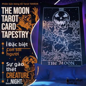 VIKAMA Tarot Mặt Trăng Gothic Tấm Thảm Bí Ẩn Đậm Đậm Chủ Đề Trang Trí Tường Phòng Khách Phòng Thiền Đảng Treo Tường