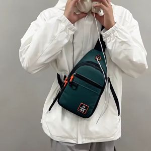 Túi nam đeo chéo 3 ngăn vải oxford kháng nước chống trầy xước túi nam đeo chéo vai ngực có lỗ tai nghe thích hợp  đi chơi phượt đi du lịch thời trang hàn quốc L5 T245