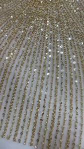 AT2943 African Groom Beaded Lace Fabric 2026 Luxury Nigerian Embroidery Sequins Lace French Tulle Lace Bridal Wedding Dress