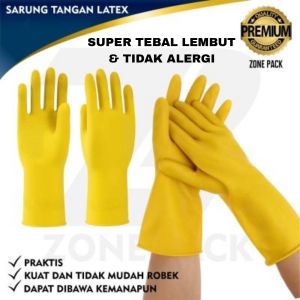 Sarung tangan karet super tebal anti sobek / sarung tangan latex ukuran M L XL / sepasang