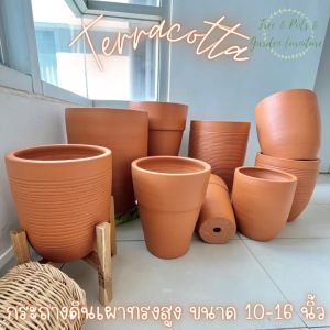 7 ปริมาณ กระถางต้นไม้ ดินเผา สไตล์วินเทจ คลาสสิค ปากกว้าง 8-10 นิ้ว ไม่มีส่วนเสีย ใช้เฉพาะแกร่ง แข็งแรง เพื่อการเคลือบกันเชื้อราแล้ว สามารถใช้งานได้ที่ห้องหรือสวน
