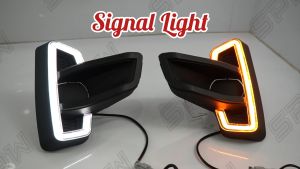 Toyota Hilux Revo Rocco Rogue 2018 2019 2020 DRL Daylight Foglamp Cover LED Spotlight Fog Lamp Light Running Signal