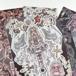 1/3PCS Cartoon Dark Style Sweet Cool Angel Doll Girl Character Stickers Handbook Notebook Diary DIY Decorative Stickers