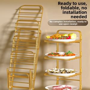 Wall Mounted Multi-functional Storage Rack Foldable Multiple Layers
