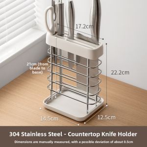LANJIAOLUO | Multi-functional Stainless Steel Kitchen Knife Rack