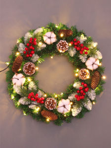 45cm/60 Vine Ring Artificial Holiday Decoration Christmas Garland Door Hanging Artificial Wreath Pendant Christmas Decorations