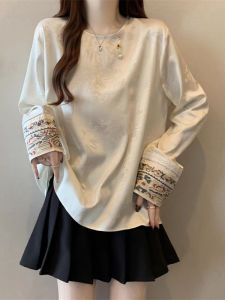 AIYITI | Chinese Style Embroidered Blouse Spring Long Sleeve Chiffon Shirt