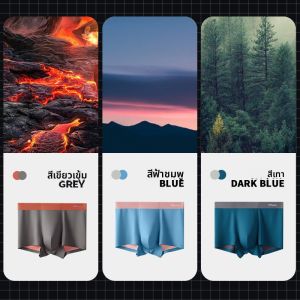 MiiOW | กางเกงบ็อกเซอร์ชายผ้าโมดอล MiiOW ฤดูร้อน 2025 กางเกงชั้นในชายผ้าไหมน้ำแข็งทรงสี่เหลี่ยมบางไร้ตะเข็บ ทรงเอวกลาง 4 ตัว