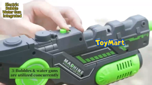 Rechargeable 2-in-1 Bubble & Water Blaster Machine Automatic Firing with Lighting Effects