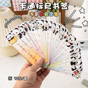 Creative Cartoon Panda Ruler Bookmarks Paper High Aesthetic Value Childrens Fruit Labels Page Clips Reward Elementary School Students Gifts with Ruler 30 Bookmarks Clips Handmade