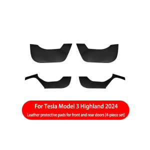 Leather Door Anti‑Kick Pad for Tesla Model Y Juniper 2025 Anti‑Scratch Door Panel Protector