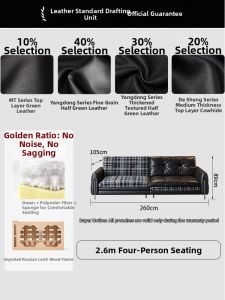Mid-Century Style Multifunction Leather Sofa