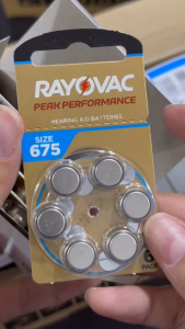 RAYOVAC 675 High-Performance 6-Pack Zinc-Air Batteries for Hearing Aid Use