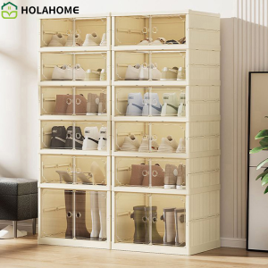 ติดตั้งสวยงาม ฟรี กล่องพับได้ กล่องเก็บรองเท้าพลาสติก ฝาปิดรองเท้า แม่เหล็ก ประตู Nike กล่องรองเท้า