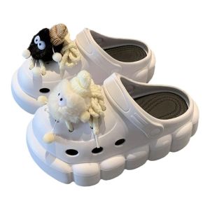 Cloud Hole Shoes Womens Summer Outwear 2024 New Arrival Best Selling Thick Sole Non Slip Closed Toe Sandals Womens Clow M