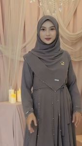 Gamis Lebaran Set Hijab Zahirra & Dres BL Ceruty Babydoll