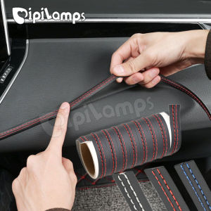 Car Interior Moulding Trim Self-adhesive Dashboard Leather Decorative Line Red Blue DIY Braid Strip Car Decoration Covers Accessories