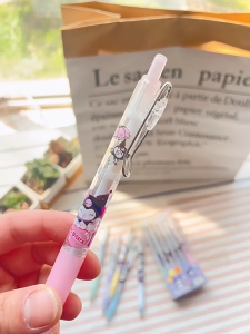 Pen Dakwat 库洛米按动中性笔 Kuromi Gel Ink Pen 1PC 0.5mm 金属按动笔卡通可爱学生文具办公签字笔 Cute Student Stationery School