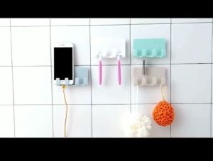 Gantungan Tempel Dinding Dengan 4 Kait Serbaguna