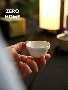Zero-Home Ceramic Tea Cup Small Tea Ceramics for Tea Appreciation Gongfu Tea Set Japanese Style Creamy Owner Cup 35ml