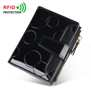 Fashion Womens Wallets RFID Blocking Card Holder Purses for Women Patent Leather Wallet and Handbags with Zip Coin Pockets