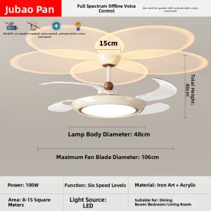 LANGSHANGZHAOMING | Invisible Silent Eye-Protecting Creamy Style Fan Chandelier