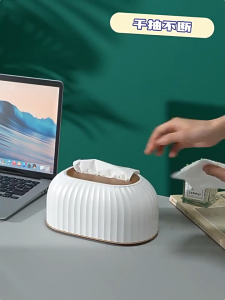 HOTUS กล่องทิชชู่ห้องนั่ง กล่องทิชชู่ มีสปริง เล่นในครัวเรือนโต๊ะกาแฟกล่องเก็บยกอัตโนมัติมัลติฟังก์ชั่ สไตล์เรียบหรู