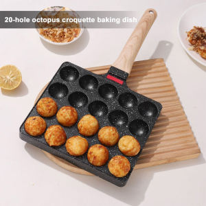 【มาถึงภายใน 2 วัน】กระทะขนมครก ไข่นกกระทา กระทะทาโกะยากิ เบ้าขนมครก เหล็กหล่อสีดำ Nonstick กระทะย่างทำอาหารแผ่น 20 หลุม Takoyaki Maker Takoyaki Grill PAN แผ่นที่สมบูรณ์แบบสำหรับ Octopuses Balls แพนเค้ก