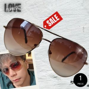 แว่นตากันแดดแฟชั่น CGRS127 (V6. กรอบสีทอง ขอบโค้ง เลนส์น้ำตาล) แว่นผู้ชาย ใส่แล้วเท่ ดูดี