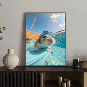 Diamond Art Painting Kit Cute Hamster Cartoon Character For Living Room Bedroom Decor Easy DIY Mosaic Embroidery Gift Set