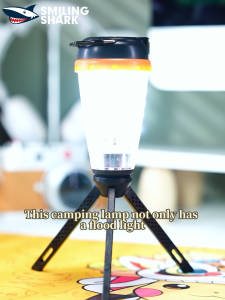 Mỉm cười cá mập ly8305 Đèn pin Led siêu sáng Đèn Cắm Trại 5 chế độ trắng ánh sáng ấm áp Type-C Đèn pin sạc được ánh sáng cắm trại ngoài trời không thấm nước làm việc