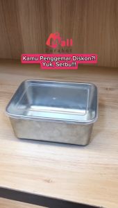 Mall Perabot | Toples Fresh Box Persegi Kotak Buah Tempat Makan Stainless Tutup Plastik Bento Ringan